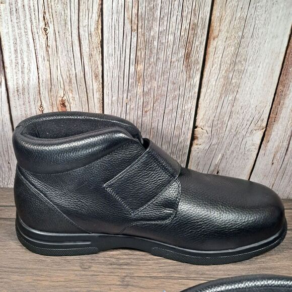 Drew Big Easy High-Top Chukka Dri Tex Shoes Men\'s 14 W Black Leather (NWT)